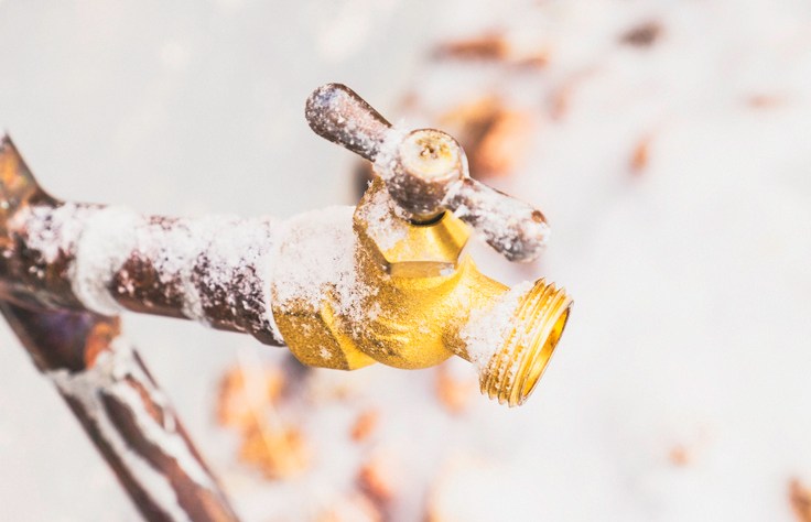 Frozen pipe and spicket outside of Seattle home