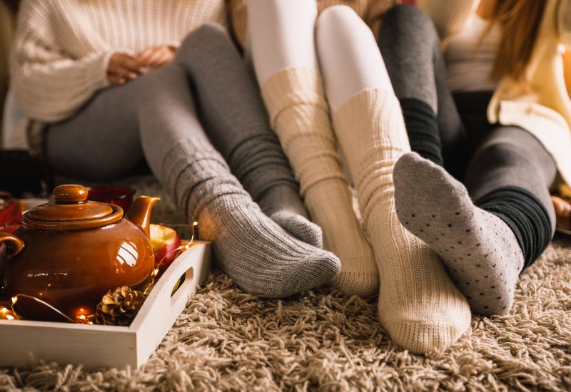 Warm tea and cozy socks