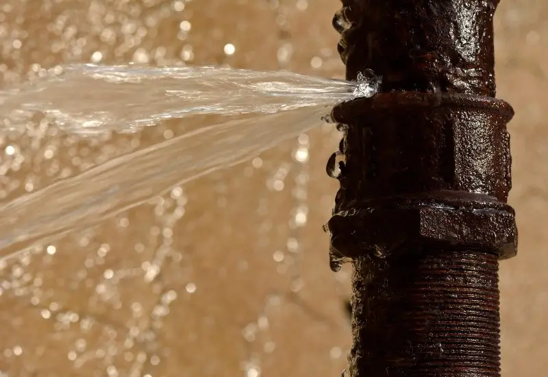 A leaking pipe from high water pressure in Seattle, Washington