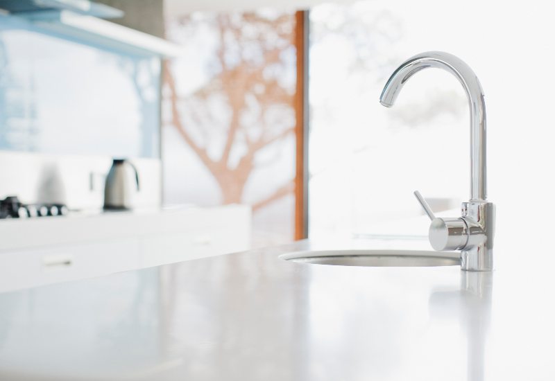 Close up image of kitchen sink