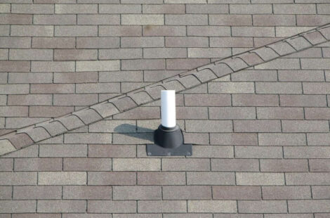 Plumbing vent pipe on roof