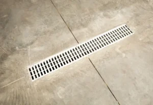 A clean garage floor drain in Seattle, Washington