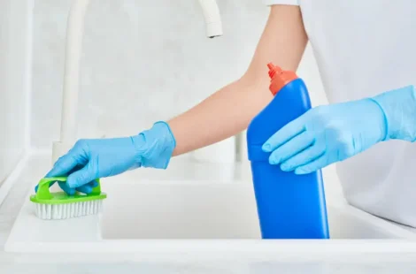 A person using drain cleaner in Seattle, Washington