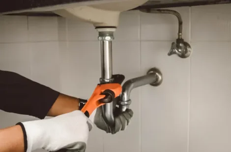 A plumber inspecting a clogged drain in Seattle, Washington